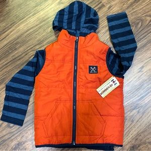 NWT Size 5 boys puffer vest and hooded long sleeved tee.